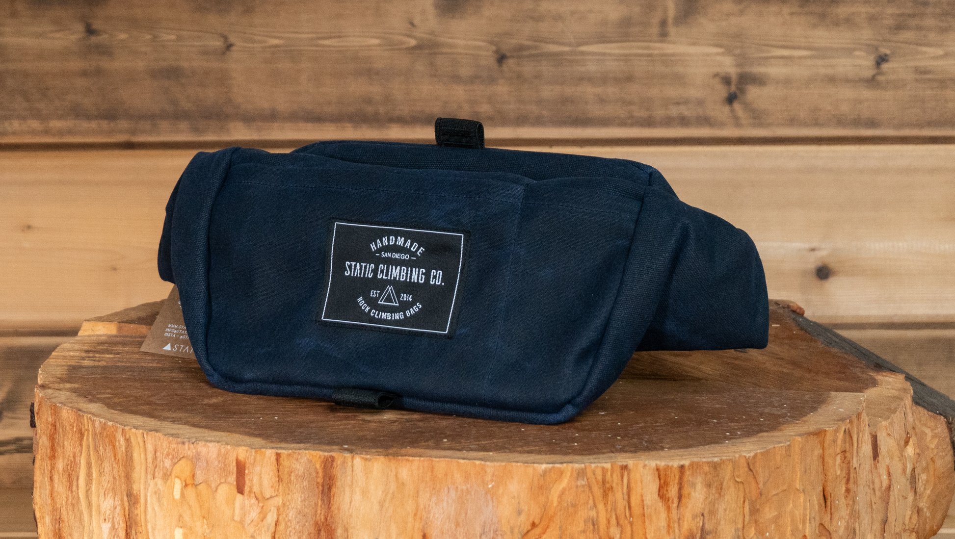 Waxed Canvas Chalk Bucket | NAVY — △STΛTIC Climbing